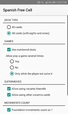 Spanish Free Cell android App screenshot 5